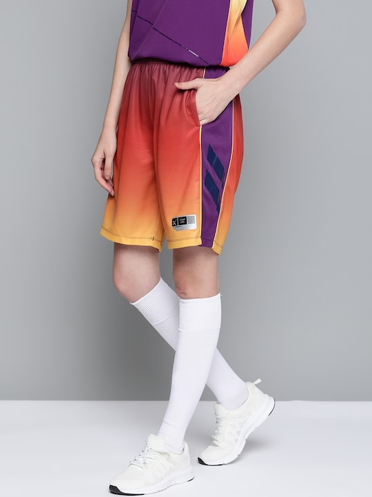 HRX Women Amarnath Colourblock Rapid-Dry Basketball Shorts