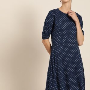 her by invictus Women Polka Dots Print A-Line Dress