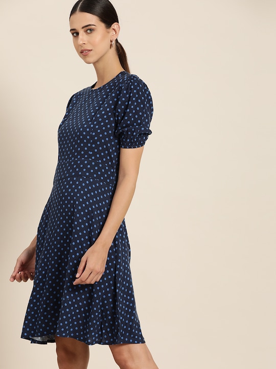 her by invictus Women Polka Dots Print A-Line Dress