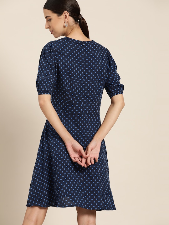 her by invictus Women Polka Dots Print A-Line Dress