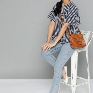 HERE&NOW Pure Cotton Striped A-Line Top