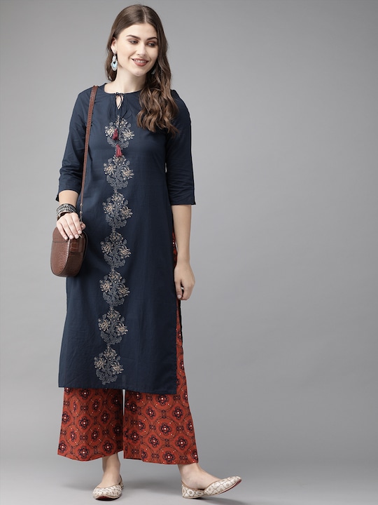 Anouk Women Printed Kurta with Trousers