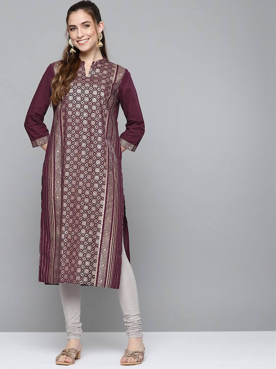 HERE&NOW Women Ethnic Motifs Printed Straight Kurta