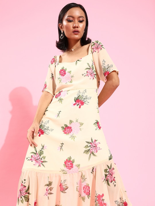 HERE&NOW Women Floral Asymmetric Dress