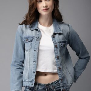 HERE&NOW Women Solid Denim Jacket