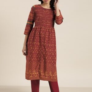 Sangria Women Printed A-Line Kurta