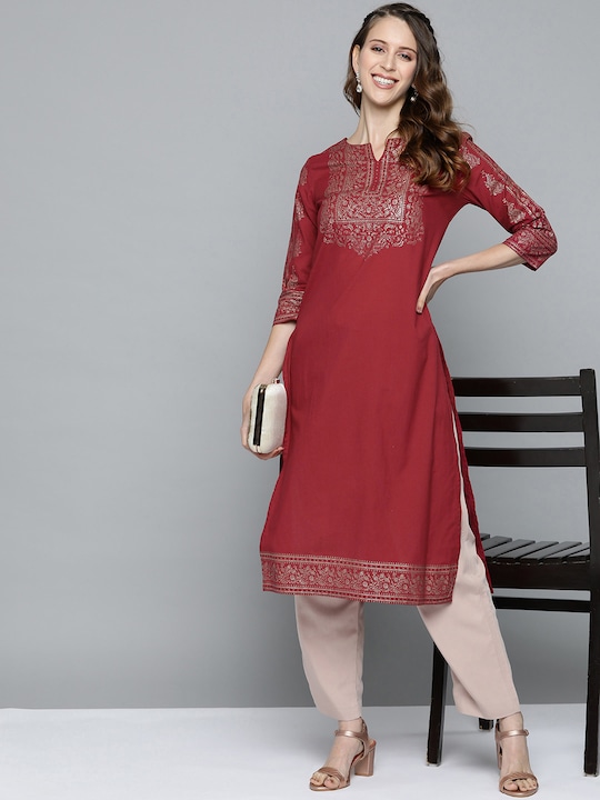 HERE&NOW Women Ethnic Motifs Printed Cotton Kurta