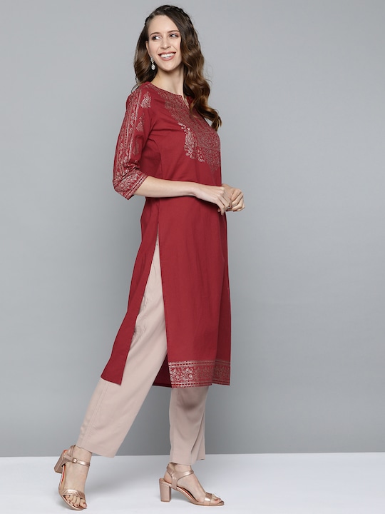 HERE&NOW Women Ethnic Motifs Printed Cotton Kurta