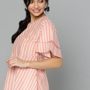 HERE&NOW Pure Cotton Striped A-Line Top