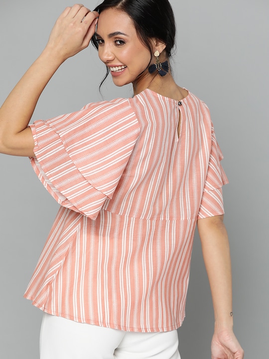 HERE&NOW Pure Cotton Striped A-Line Top