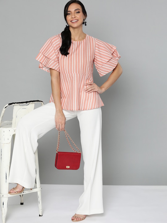 HERE&NOW Pure Cotton Striped A-Line Top