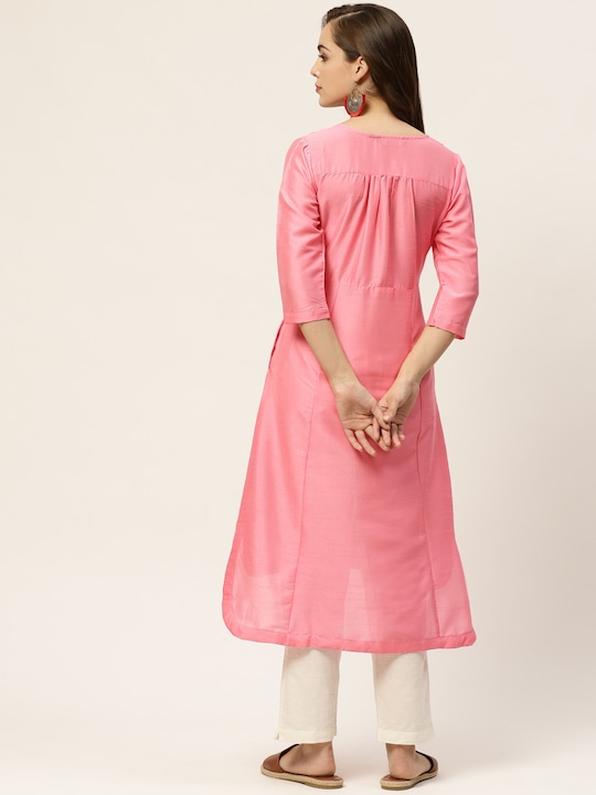 Sangria Women Yoke Design Panelled A-Line Kurta