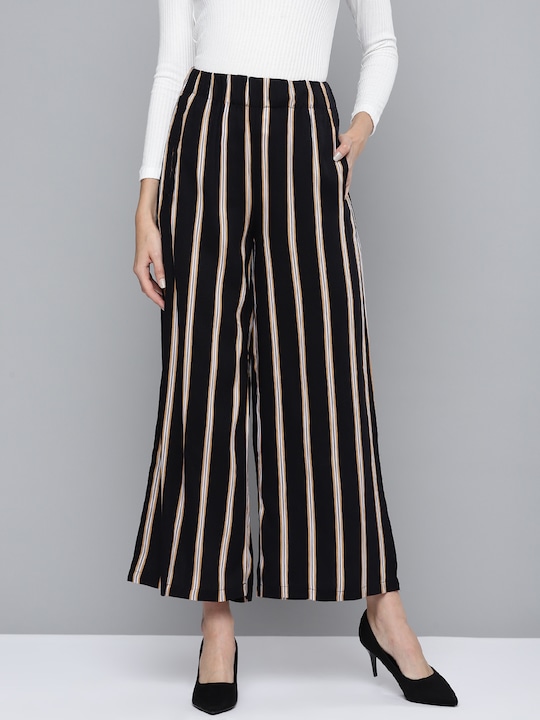 Chemistry Women Striped Wide Leg Trousers