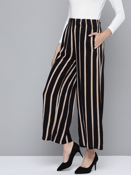 Chemistry Women Striped Wide Leg Trousers