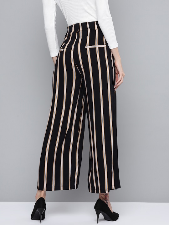 Chemistry Women Striped Wide Leg Trousers