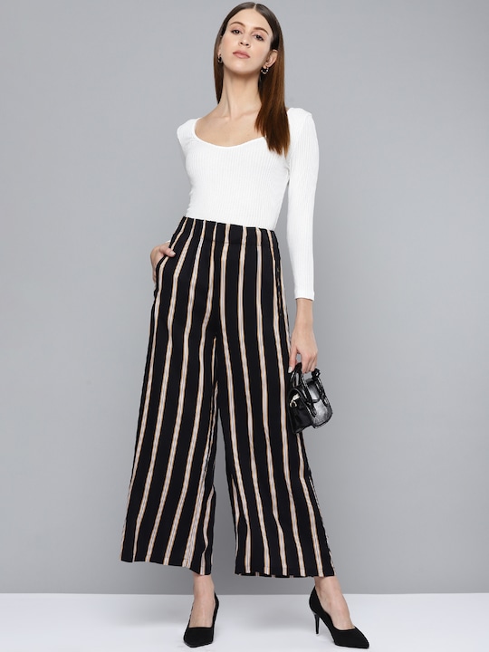 Chemistry Women Striped Wide Leg Trousers