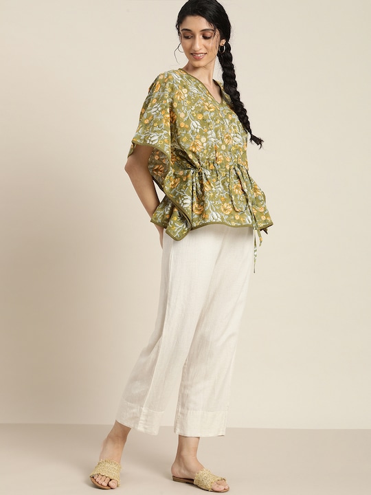 Taavi Hand Block Print Legacy Floral Lounge Kaftan Top