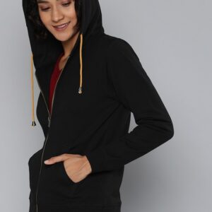 HERE&NOW Women Solid Hooded Sweatshirt