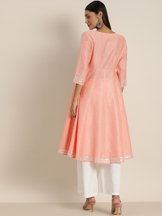 All About You Women Embroidered High Slit A-line Kurta