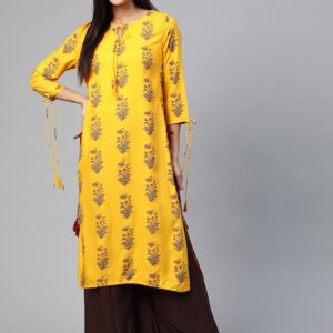 HERE&NOW Women Floral Print Straight Kurta