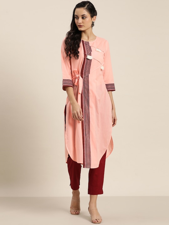 Moda Rapido Women Pure Cotton Striped Straight Kurta