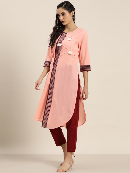 Moda Rapido Women Pure Cotton Striped Straight Kurta