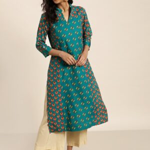 Sangria Women Geometric Printed Kurta