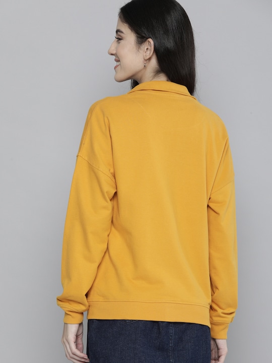 Mast & Harbour Women Colourblocked Pure Cotton Sweatshirt