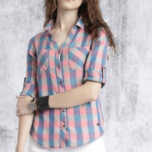 Roadster Time Travlr Women Slim Fit Checked Casual Shirt