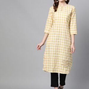 Sangria Women  Checked Straight Kurta