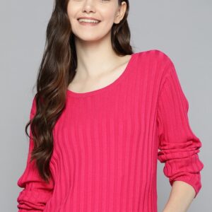 Mast & Harbour Women Ribbed Knitted Pullover