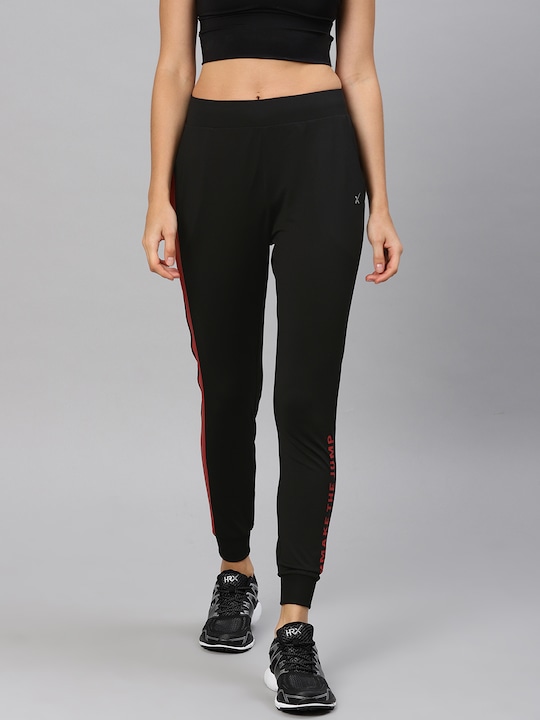 HRX Women Black Solid Track Pant