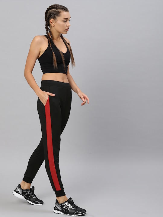 HRX Women Black Solid Track Pant