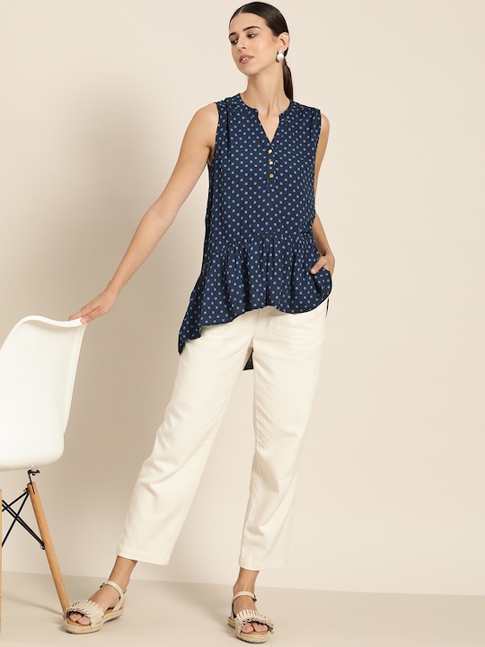 her by invictus Women Polka Dots Printed A-Line Top