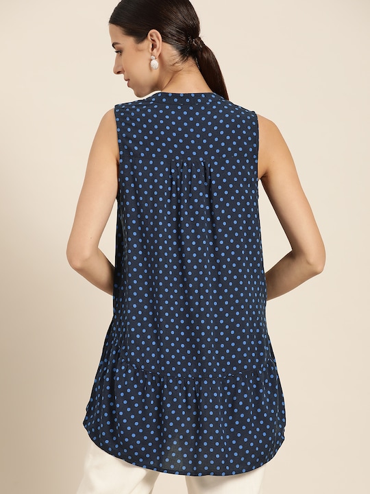 her by invictus Women Polka Dots Printed A-Line Top