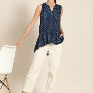 her by invictus Women Polka Dots Printed A-Line Top