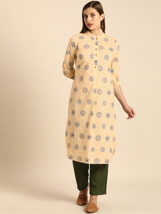 Anouk Women Ethnic Motifs Printed Pure Cotton Kurta