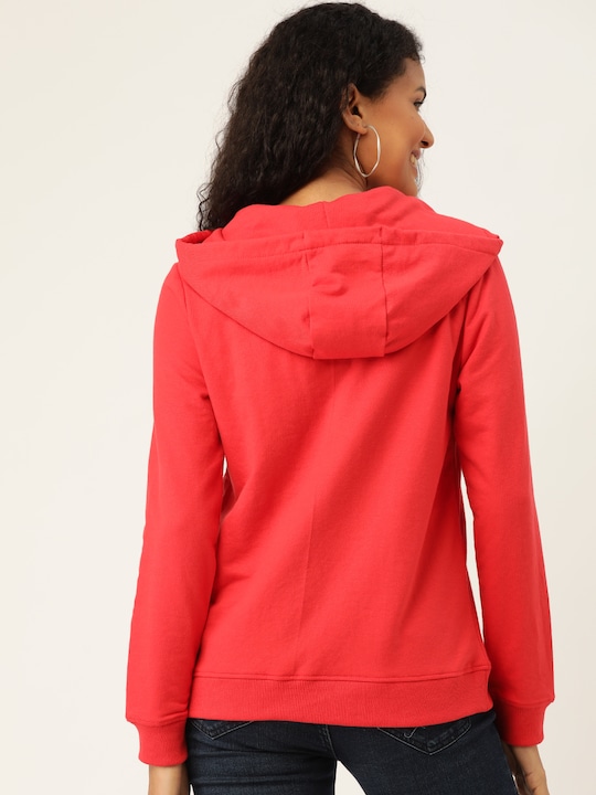 DressBerry Women Solid Hooded Sweatshirt