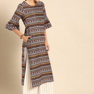 Anouk Women Tribal Printed Bell Sleeves Kurta