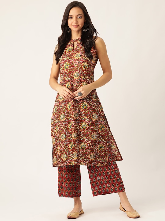 Sangria Women Printed Kurta with Palazzos