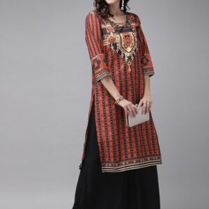 Anouk Women Printed Kurta with Palazzos