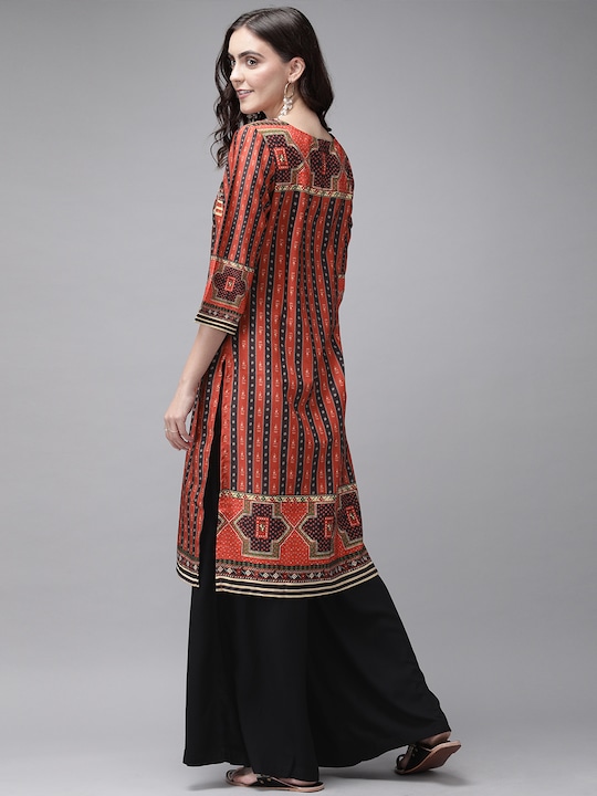 Anouk Women Printed Kurta with Palazzos