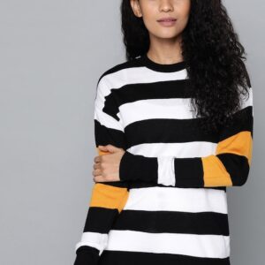 Harvard Women Striped Acrylic Pullover