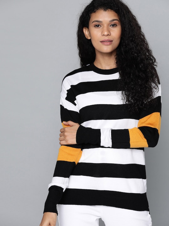 Harvard Women Striped Acrylic Pullover