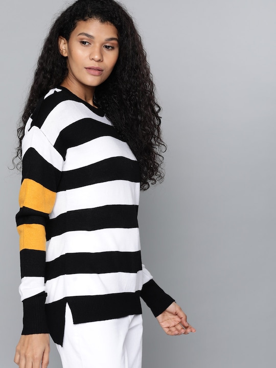 Harvard Women Striped Acrylic Pullover