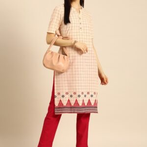 Anouk Women Checked Kurta