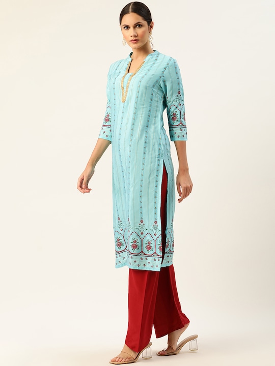 Anouk Women Ethnic Motifs Printed Thread Work Kurta