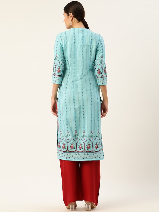 Anouk Women Ethnic Motifs Printed Thread Work Kurta