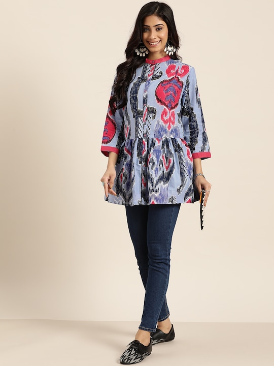 Sangria Women Printed Pure Cotton A-Line Top