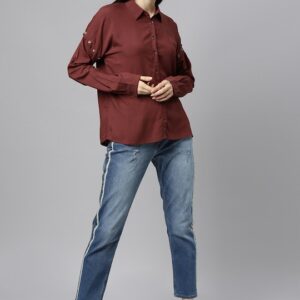 Roadster The Lifestyle Co Women Casual Shirt With Detachable Sleeve